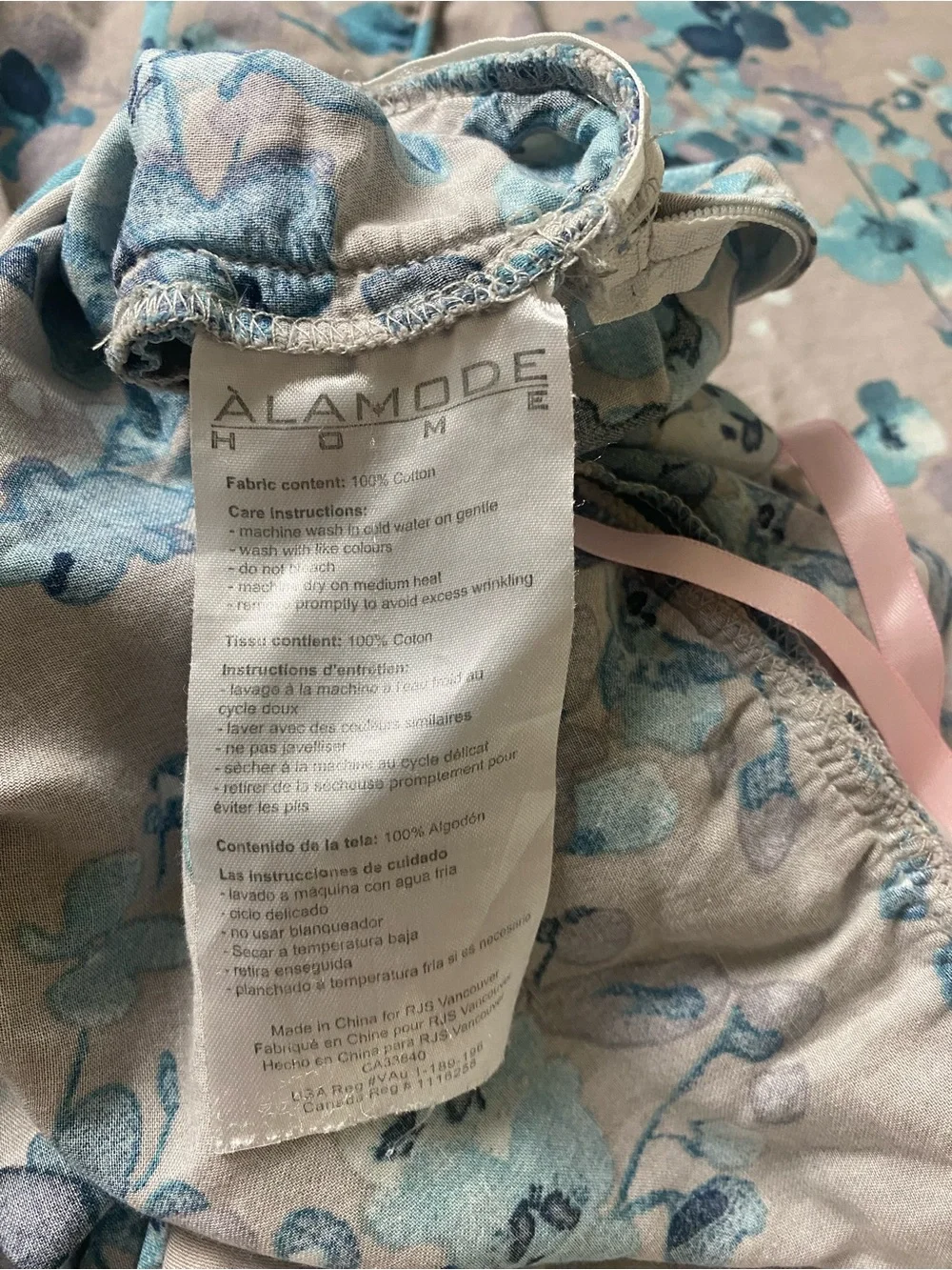 Floral Teal blue and turquoise flowers on a grey background Duvet Cover